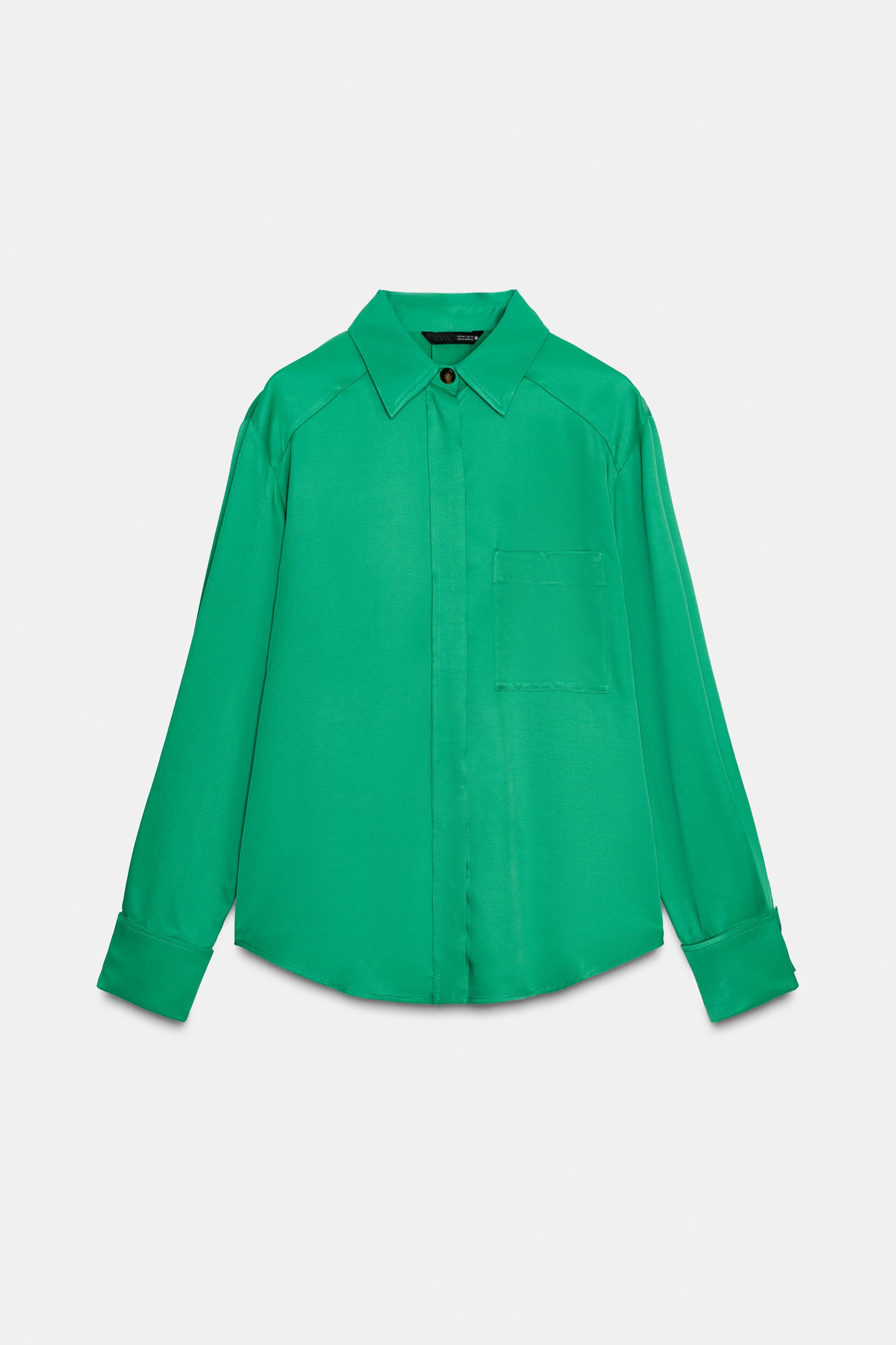 SATIN EFFECT POCKET SHIRT